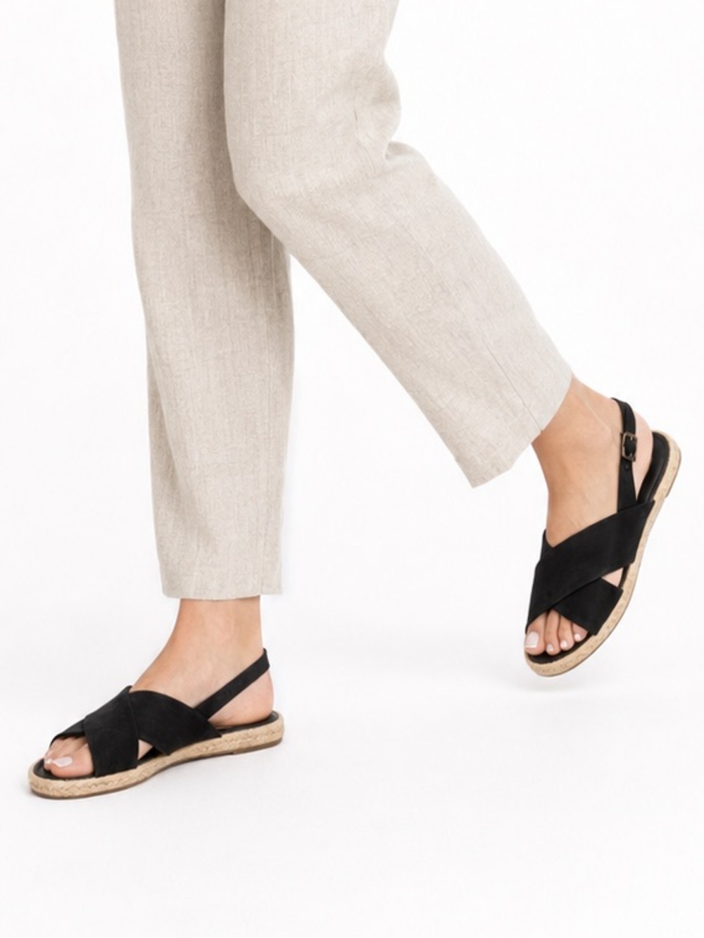 Louise et Cie Isamari Suede Slingback Sandals Size 7 Black Espadrille NWOT